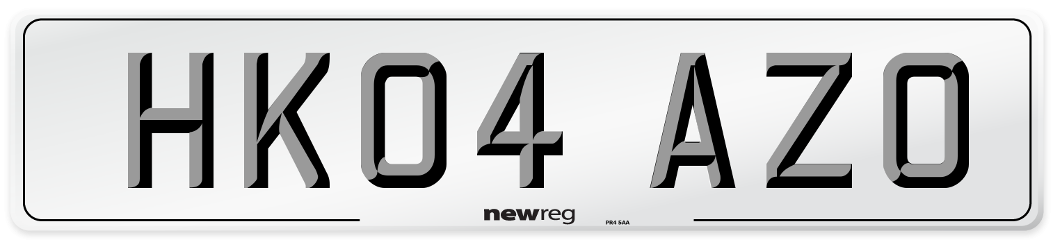 HK04 AZO Number Plate from New Reg
